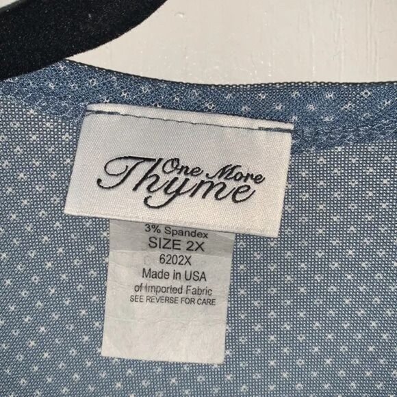 One More Thyme Womens Sheer Blue Duster Cardigan Size 2X - Picture 2 of 9
